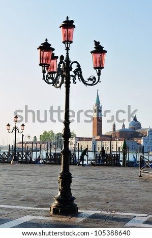 An Old Style Street Lights In Venice, Italy. Stock Photo 105388640 ...