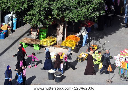 JERUSALEM - NOV 12:Sheikh Jarrah arab neighborhood in East Jeruslem.It's part of the Holy Basin that encompasses places in the Old City of Jerusalem that are holy to Judaism, Christianity and Islam.