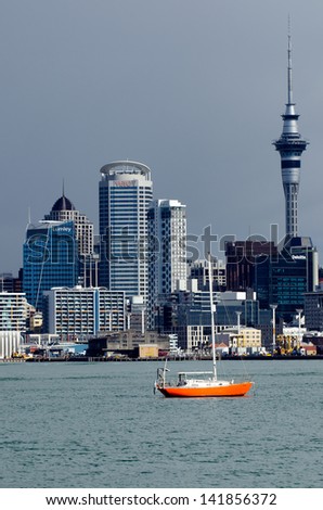 AUCKLAND,NZ - MAY 30:Auckland downtown on May 30 2013.It\'s the largest and most populous urban area in the country. It has 1,397,300 residents, which is 32 percent of the country\'s population.