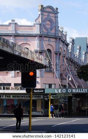 AUCKLAND, NZ - MAY 27:An old store building in Karangahape (K) Road on May 30 2013.It considered to be one of the cultural centers of Auckland known for cafes and boutique shops.