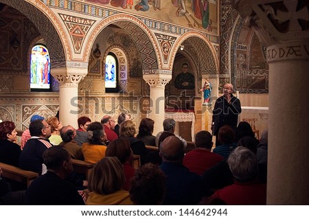 BET SHEMESH, ISR - FEB 11:People pray at St. Stephen\'s Church on Feb 11 2006.Many Christians believe that it\'s the burial place of the first Christian Martyr St Stephen