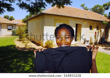 KIBUTZ IBIM, ISR - JULY 10:African refugee woman in Kibutz Ibim on July 10 2007.There are currently an estimated 60,000 African migrants in Israel.