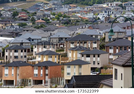 AUCKLAND,NZ - JAN 11:New Homes on JAN 11 2014.House prices are booming around New Zealand - with the average price of an Auckland city home rocketing to $735,692