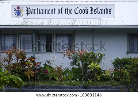 RAROTONGA,COK - SEP 16 2013:Cook Island Parliament. Cook Islands may become one of the world\'s richest countries within a decade by collecting minerals from the sea that worth billions of dollars.