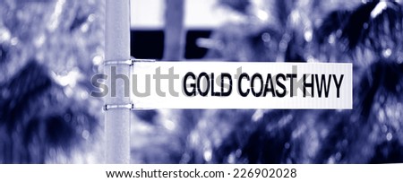 Street sign of Gold Coast Highway in Queensland Australia.