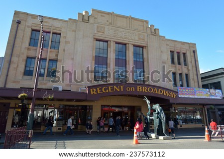 PALMERSTON NORTH, NZL - DEC 02 2014:Regent On Broadway theater.It's one of New Zealand's most busiest venues ranking among the top four performing arts centers in New Zealand.