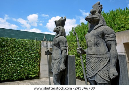 Egyptian sculptures  in Hamilton Gardens, Hamilton, New Zealand.
