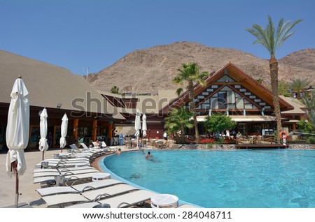 EILAT, ISR - APRIL 16 2015:Orchid Hotel and Resort in Eilat, Israel.Eilat, the resort city on the southernmost tip of Israel, offers great beaches and warm weather all year round.