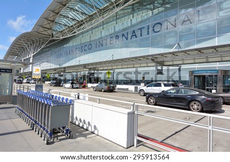 SAN FRANCISCO, USA - MAY 16 2015:San Francisco International Airport.SFO is the largest airport in the San Francisco Bay Area and the second busiest in California, after Los Angeles International Airport.