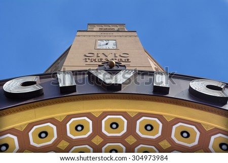 AUCKLAND,  NZL - AUG 01 2015:Auckland Civic Theatre faced.It\'s one of the only seven of its style (Atmospheric theatre) remaining in the world.