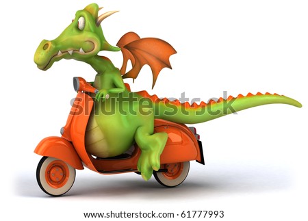 Dragon and scooter