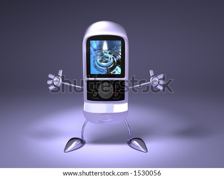A mobile phone with feet