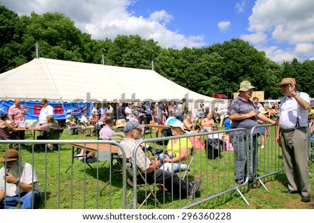 ELVASTON, DERBYSHIRE, UK. JULY 04, 2015.  The event bar tent at the Elvaston country steam Rally in Derbyshire, UK.