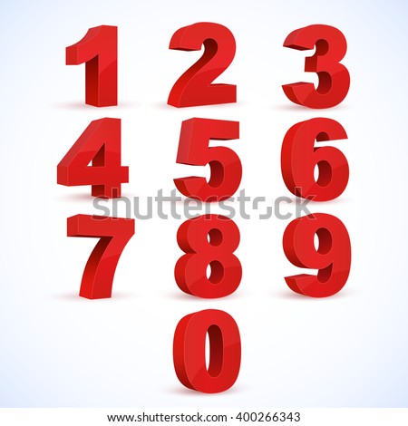  Set of vector numbers, from 1 to 0. Eps 10.