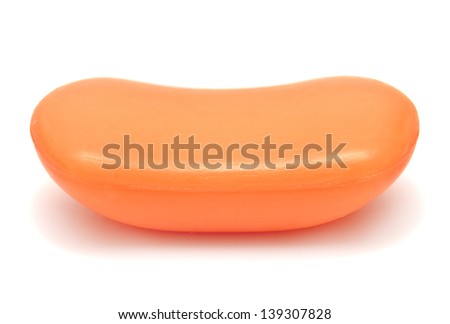 Orange soap isolated on white background