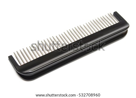 Black Comb Isolated On White Background Stock Photo 532708960