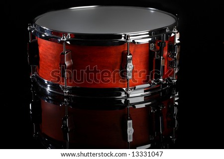 snare drum on black
