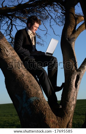 a business man on tree