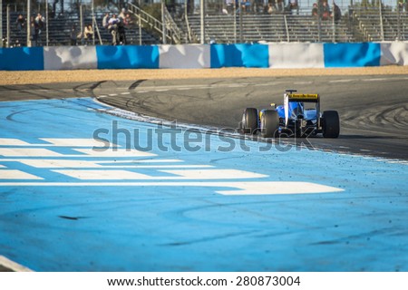 JEREZ, SPAIN - FEBRUARY 2ND: Marcus Ericsson testing his new Sauber C34 F1 racing car on the first Test at the Jerez Circuit in Jerez, Andalucia, Spain on Feb. 2, 2015.