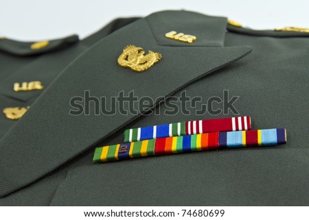 United States Army awards on class A Green Uniform