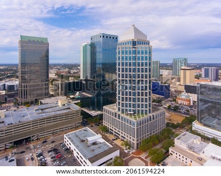 Tampa financial district modern buildings including 100 North Tampa, One Tampa City Center and Truist Place in downtown Tampa, Florida FL, USA.  Foto stock © 