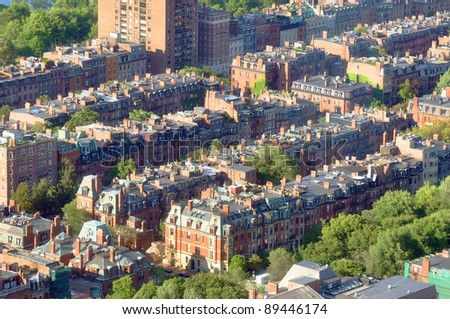 Aerial view of Back Bay apartment in Boston, USA