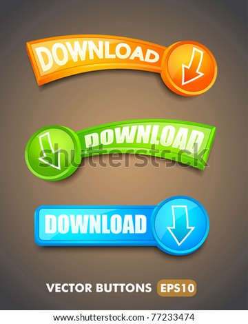 Set of download buttons for web