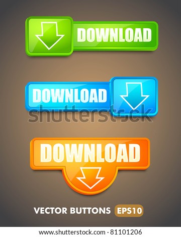 Set of download buttons for web