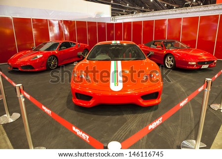 NONTHABURI THAILAND-JUNE 20 : Ferrari modified and displayed at Bangkok International Auto Salon 2013 on June 20, 2013. The event exiting modified car showed in Nonthaburi, Thailand.