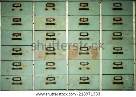 Old rustic metal drawer