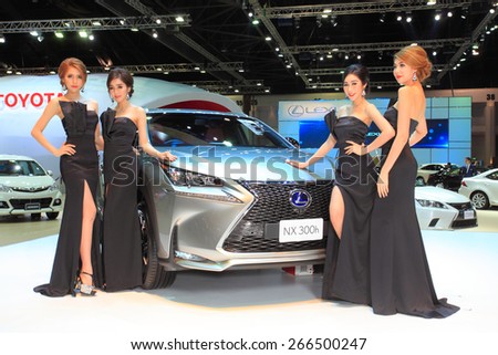 BANGKOK, THAILAND - MARCH 24 : Toyota Lexus NX 300 h with super models displayed on stage at the 36th Bangkok International Motor show  in March 24, 2015. Bangkok, Thailand.