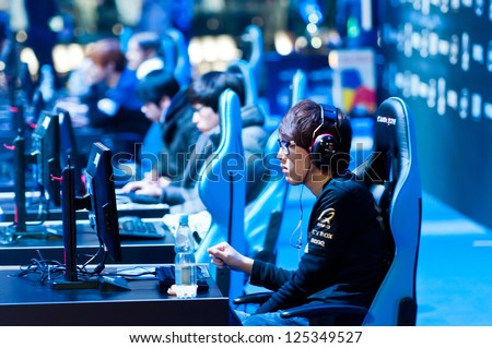 KATOWICE, POLAND - JANUARY 20: First plays SC2 at Intel Extreme Masters 2013 - Electronic Sports World Cup on January 20, 2013 in Katowice, Silesia, Poland.