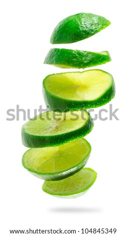 Lime with section isolated on white background (Save Paths For design work)