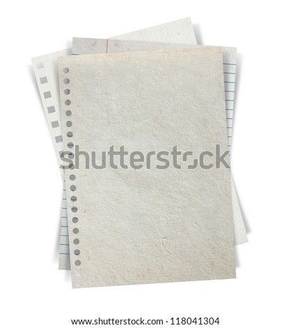 Sheet of paper stack isolated on white background, Objects with Clipping Paths for design work