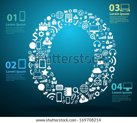 Application icons alphabet letters O design, Technology business software and social media networking online concept, Vector illustration modern template design
