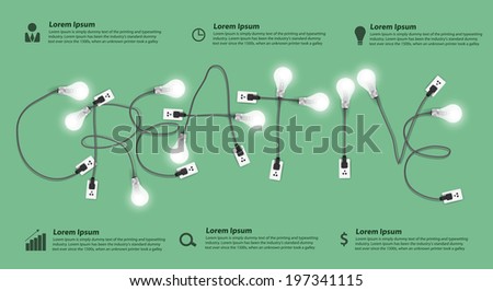 Creative concept modern design template, Light bulb idea abstract info graphic workflow layout banner, diagram, step up options, Vector illustration