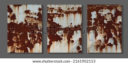 Vector rusted steel plate metal texture background, in A4 size for design work page cover book presentation. brochure layout and flyers poster template.