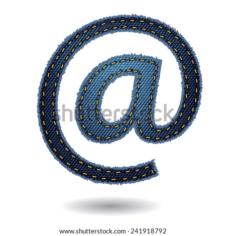 Jeans alphabet address icon isolated on white background, Vector illustration template design