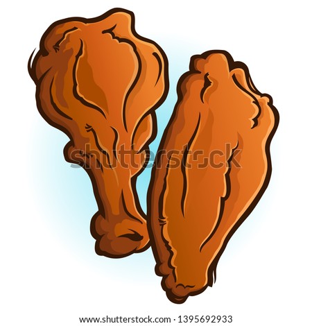 Chicken Wings Cartoon Vector Illustration