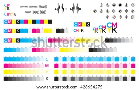 CMYK press marks color bar