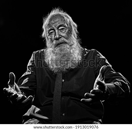 Similar – Image, Stock Photo Old man with long grey hair