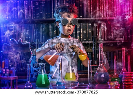 Similar – Image, Stock Photo crazy scientific child