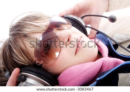 Portrait of a styled professional model. Theme: TEENS, MUSIC