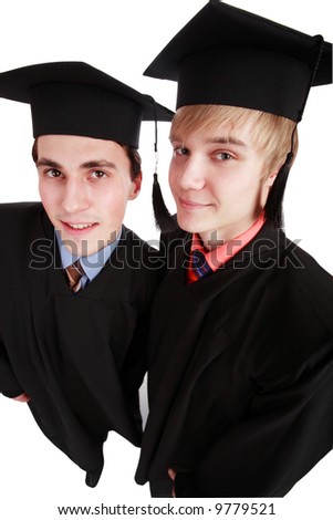 Portrait of a young people in a academic gown. Education background.