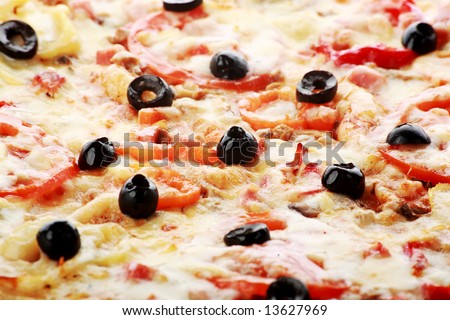 Natural form foods. Fast food Pizza. Shot in a studio.