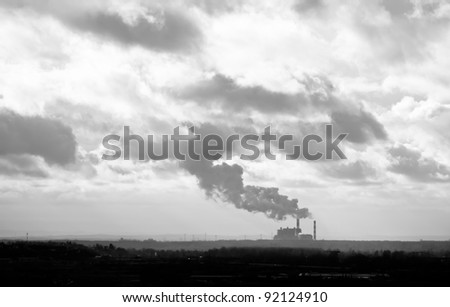 Lots of smoking chimneys / monochrome black and white