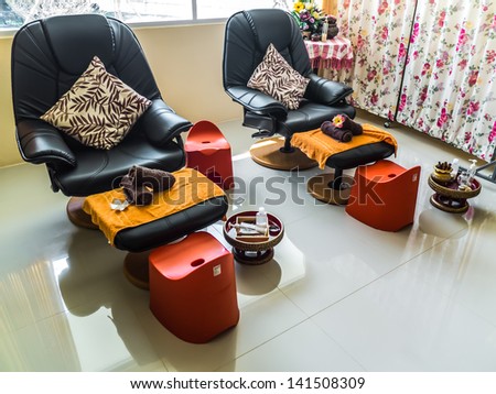 Two massage armchair for spa aroma Therapy