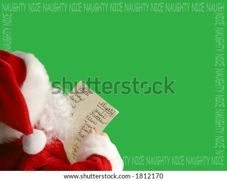 Santa Claus reads the list of who's been naughty or nice
