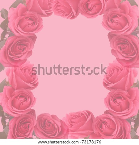 Square formatted faded pink rose background with copyspace great for a border or background for scrapbooking