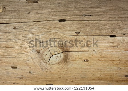 Light wood textured with grain, knots and beetle holes